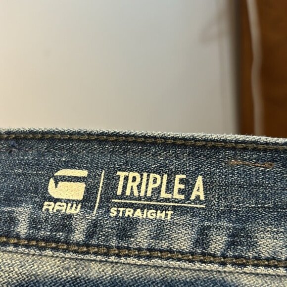 RAW men’s triple A straight jeans size width 36/ length 34 - Picture 15 of 15